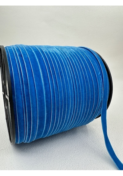 Paşateks- 1 Cm Düz Kadife-5 Metre -ç.mavi