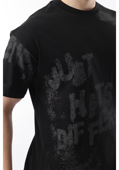 Madmext Siyah Baskılı Erkek T-shirt E7115 Siyah