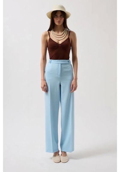 Defymoda Bel Kemerli Pantolon Bebe Mavi