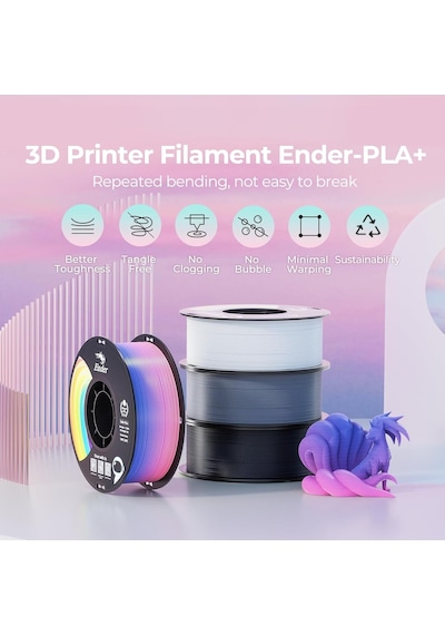 Creality Ender Pla Gökkuşağı Filament 1.75mm 1000 Gr.