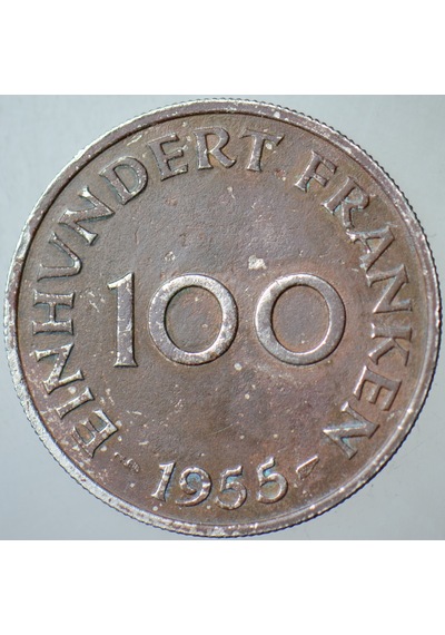Saarland 100 Franken 1955.