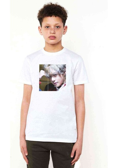 Tshirthane K Pop Koreli Muzik Grubu Kpop Baskılı Unisex Çocuk Beyaz T-Shirt