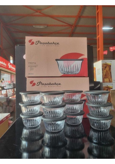 530146 Frezya Saklama Kabı Gri Kapaklı 12 Li Şeffaf