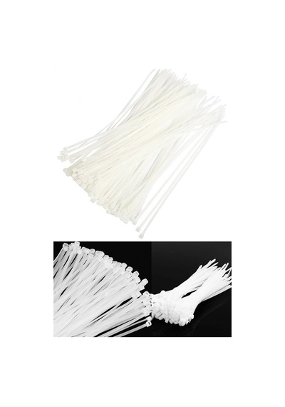 Kablo Bağı- Plastik Kelepçe - 3.6 X 150 Mm - Cırt Kelepçe Beyaz 100 Adet Paket Klips1