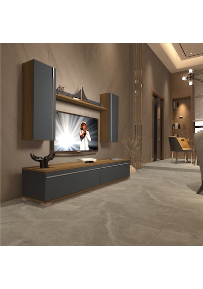 Decoraktiv Eko 5d Mdf Std Tv Ünitesi Tv Sehpası Pera - Antrasit