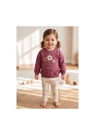 Deniva Kids Kız Bebek Gül Kurusu 3 Boyutlu Çiçek Nakışlı Fırfırlı Sweatshirt Ve Kaşkorse Tayt 2'li Takım Pembe Deniva Kids Kız Bebek Gül Kurusu 3 Boyutlu Çiçek Nakışlı Fırfırlı Sweatshirt Ve Kaşkorse Tayt 2'li Takım Pembe