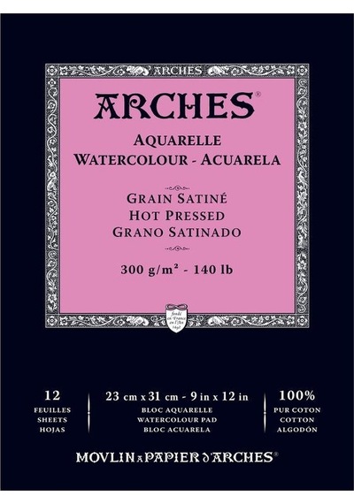 Arches Suluboya Defteri Blok Sıcak Baskı 300 G 23x31 Cm. 12 Yp