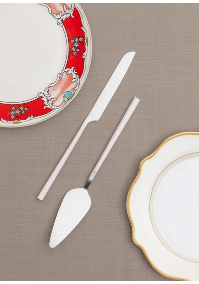 The Mia Bianco Pasta Servis Takımı Gümüş 2 Parça Ckb0249 Gümüş