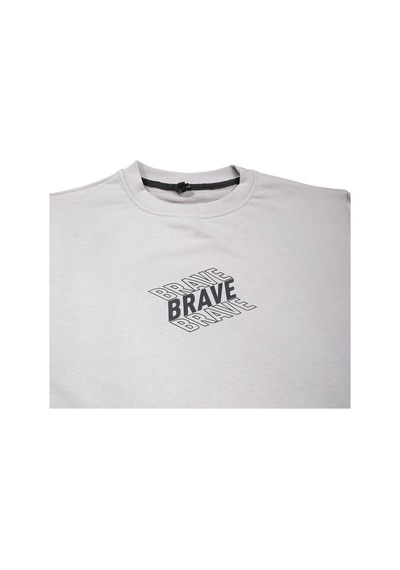 Bigümex The Brave Premium Erkek Sweatshirt 3 Iplik Gri