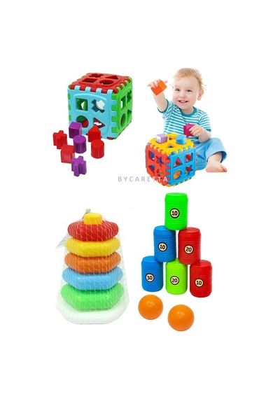 Eğitici Zeka Geliştirici Set Bultak Küp + Altıgen Halkalar + Var