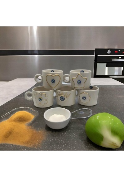 Altın Yaldız Çiçek Nazar Fincan Mug