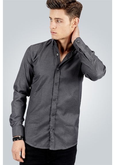 Tudors Modern Slim Fit Pamuklu Kolay Ütü Armürlü Erkek Gri Gömlek-12761-gri Gri Tudors Modern Slim Fit Pamuklu Kolay Ütü Armürlü Erkek Gri Gömlek-12761-gri Gri