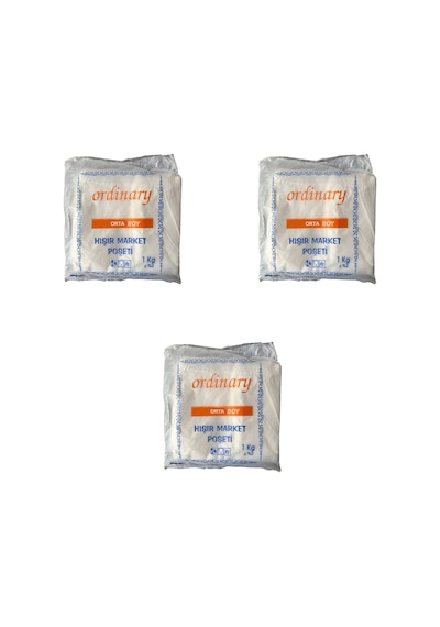 Ordinary Beyaz Market Poşeti Torbası Hışır Atlet Poşet Orta Boy 3 KG 26 x 50 CM