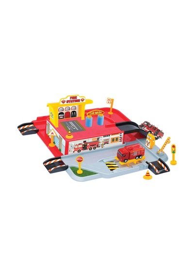 İtfaiye İstasyonu Garaj Seti - 2 Adet Metal Die-cast Araba İçerir 3+ Yaş