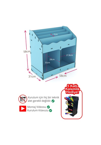 Toby Ahşap Montessori Kitaplık Bebek Çocuk Odası Eğitici 6 Bölmeli İskandinav Tarz Raflı Kitaplık Pastel Mavi - 681074137 Pastel Mavi Toby Ahşap Montessori Kitaplık Bebek Çocuk Odası Eğitici 6 Bölmeli İskandinav Tarz Raflı Kitaplık Pastel Mavi - 681074137 Pastel Mavi