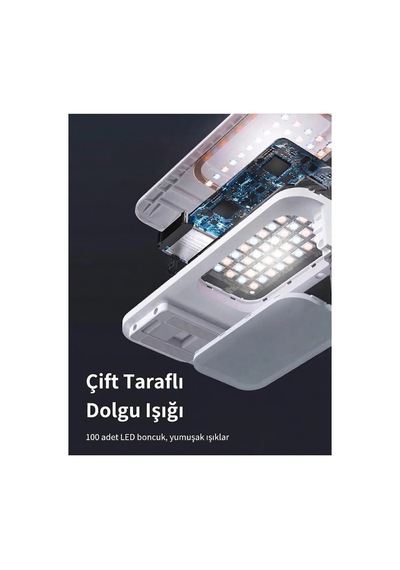 Hymark Canlı Yayın Braketi Çok Fonksiyonlu Led Işıklı 360 Derece Kumandalı Selfie Telefon Standı Çok Renkli