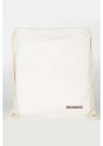 Hapshoe Look Krem 35x40 Cm Unisex Ham Bez Büzgülü Ayakkabı Terlik Çantası Natural