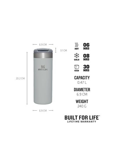 The AeroLight™ Transit Mug .47L / 16oz Rose Quartz Metallic Pembe
