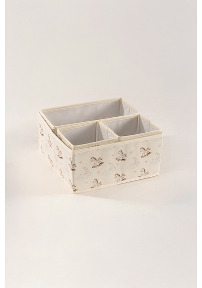 Tidy Kids Atlı Karınca Desenli Poplin 4'lü Çekmece İçi Organizer 6020 Natural