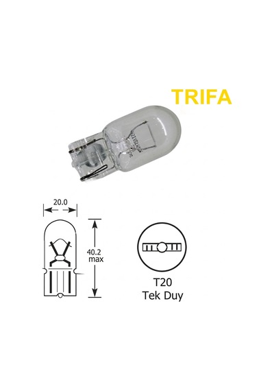 Northcity T20 Sarı Dipsiz Park Ampülü - 12v W3x16q Wy21 Güçlü Işık