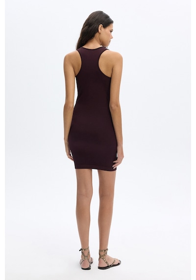 Subtone Ribli Racerback Elbise Burgundy Bordo