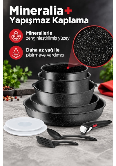 Ingenio Black Stone L3999402 Set 10 Parça- Induction Siyah