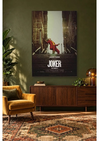Fida Merdivenlerde Dans Eden Joker Film Afişi Canvas Tablo Çok Renkli