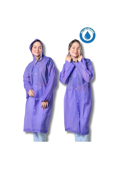 Kadın Erkek Yağmurluk Kapüşonlu Çıtçıtlı Eva Mor Yağmurluk Bymmrc881r09 Mor