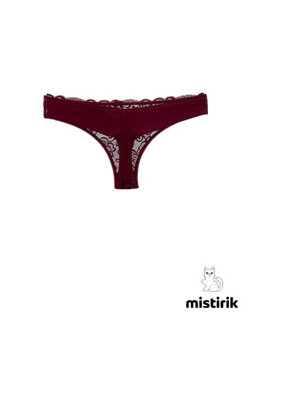 Masara Model Tanga Desenli Ve Esnek Spor Külot Bordo Renk Bordo