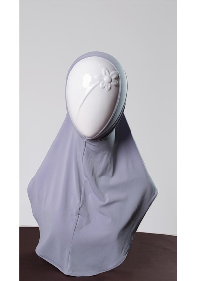 Hürrem Bone Gri Pratik Hazır Geçmeli Genç Tesettür Bone Sandy Kumaş Düz Hijab 2312 15 Gri
