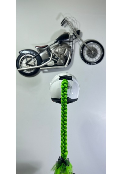 Motor & Motosiklet Tek Yeşil Örgü Saç Kask Dış Aksesuarı Diğer