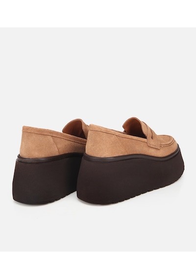 Hotiç Kadın Süet Deri Taba Dolgu Topuklu Günlük Loafer 01ayh315720a340 01ayh315720a340 Taba