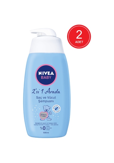 Nivea Baby 2'si 1 Arada Saç ve Vücut Bebek Şampuanı 2 x 500 ML