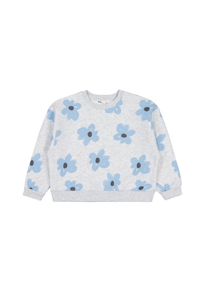 Civil Girls Çiçek Baskılı 6-9 Yaş Sweatshirt Karmelanj