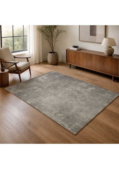 Kartela Halı Grunge Halı Kaymaz Taban Makinede Yıkanabilir Halı Açık Gri - 80 X 120 Cm