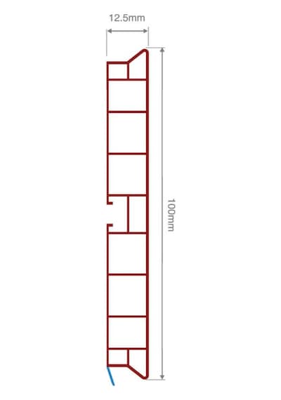 Pvc Baza Profili High Gloss 100 Mm Beyaz 1 Boy 3,66 Metre