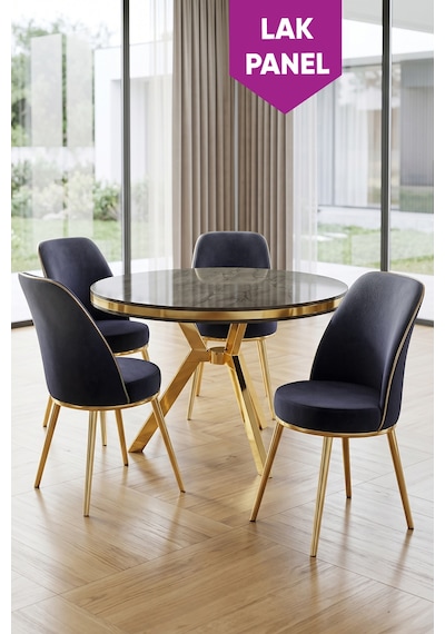 Natre Serisi 90x90 Lak Panel Antrasit İroni Gold Ayaklı Mutfak Masası Takımı Ve 4 Sandalye Antrasit İroni Masa Antrasit Sandalye Natre Serisi 90x90 Lak Panel Antrasit İroni Gold Ayaklı Mutfak Masası Takımı Ve 4 Sandalye Antrasit İroni Masa Antrasit Sandalye
