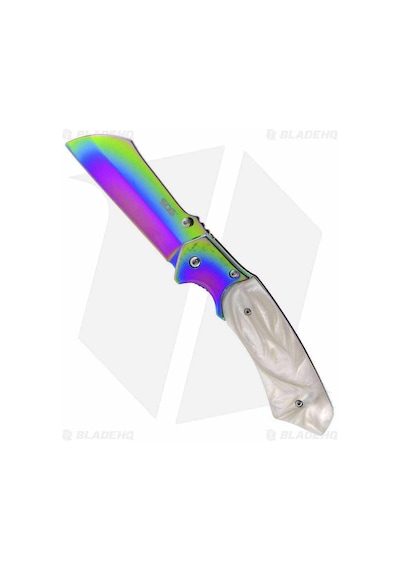 Sog 0183 Rainbow Corne Eloksal Av  Kamp Çakısı Çok Renkli
