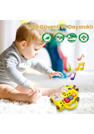 Eğitici Müzikli Ve Işıklı İnteraktif Zürafa Bebek Oyuncağı - Ayarlanabilir Sesli, Bpa İçermez
