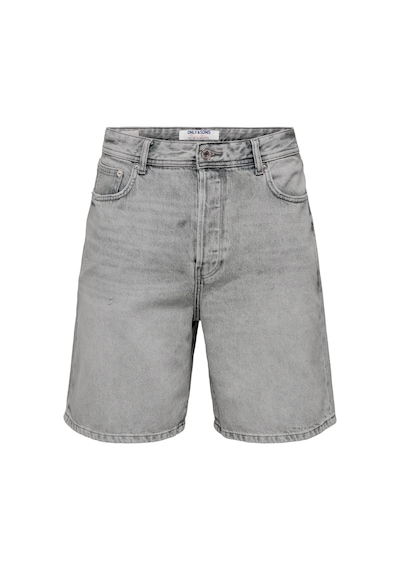 Only & Sons Erkek Onsfade Rahat Kalıp Jean Şort 22033157 Gri Gri