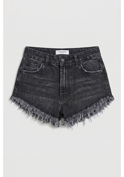 Itsbasic Kadın Koyu Füme 2s6-1 Mini Boy Denim Şort