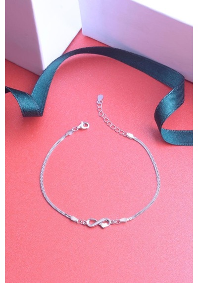 Innuendo Jewelry 925 Ayar Gümüş Sonsuzluk Kalpli Bileklik Gümüş