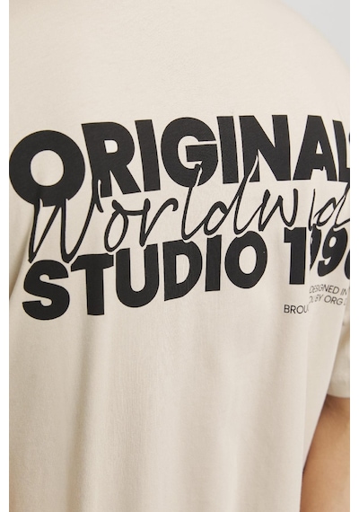 Jack & Jones Jorvesterbro Back Tee Ss Crew Neck Krem Renkli