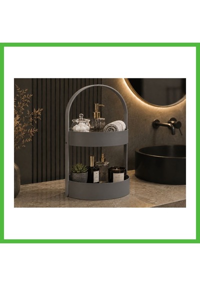 Vaveni 3d Baskı İki Katlı Banyo Düzenleyici - Taşınabilir Organizer Ve Saklama Standı-gri Arz