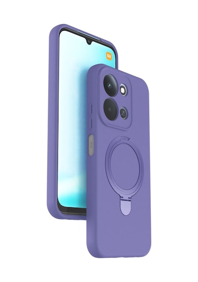 Xiaomi Redmi 15c 4g Kılıf M-safe Şarj Uyumlu Silikon Standlı Regal Kapak Lila