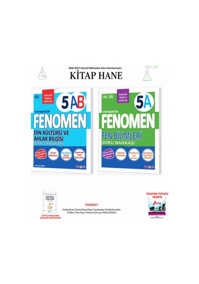 Fenomen 5. Sınıf Din A-b Sb + Fen A Sb F5-048 2 Kitap Seti