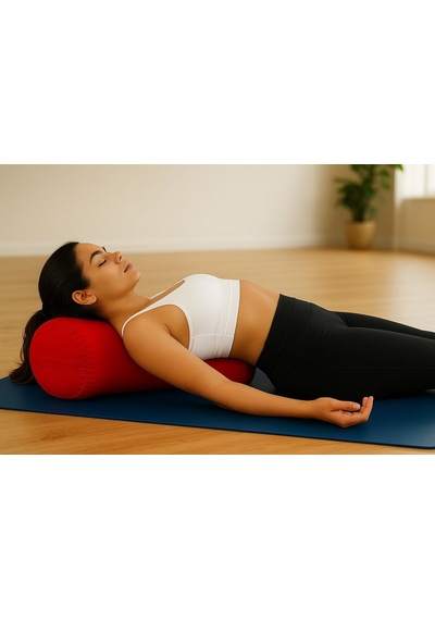 Bolster Minderi - Silindir Yoga Yastığı - Sosis Yastık Kırmızı