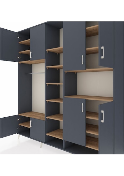 Hyperion Dolap 18 Raflı 8 Kapaklı Tek Askılı 220x44x243 Antrasit-antrasit/çam Antrasıt/atlas Çam Hyperion Dolap 18 Raflı 8 Kapaklı Tek Askılı 220x44x243 Antrasit-antrasit/çam Antrasıt/atlas Çam