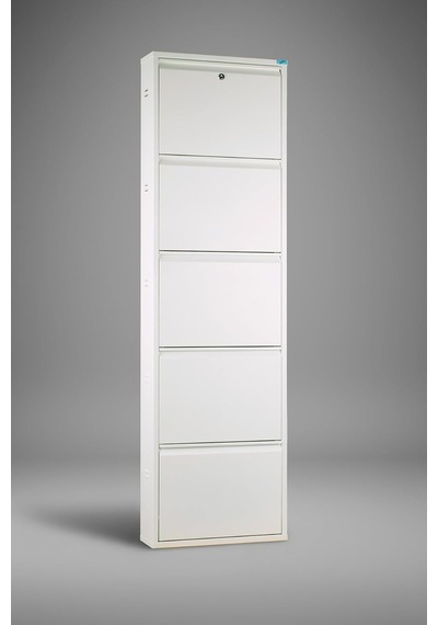 Metal Ayakkabılık 5'li Kilitli Model Beyaz, Lc08-msrl50-5 Çok Renkli