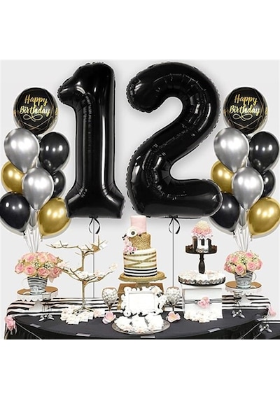 Rakam Siyah Folyo Balon 34'' Inc 76 Cm
